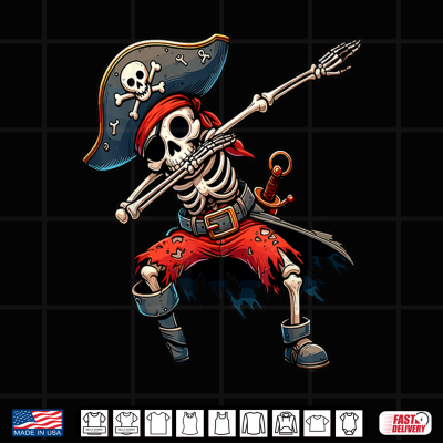 Design Dabbing Skeleton Pirate Kids Shirt