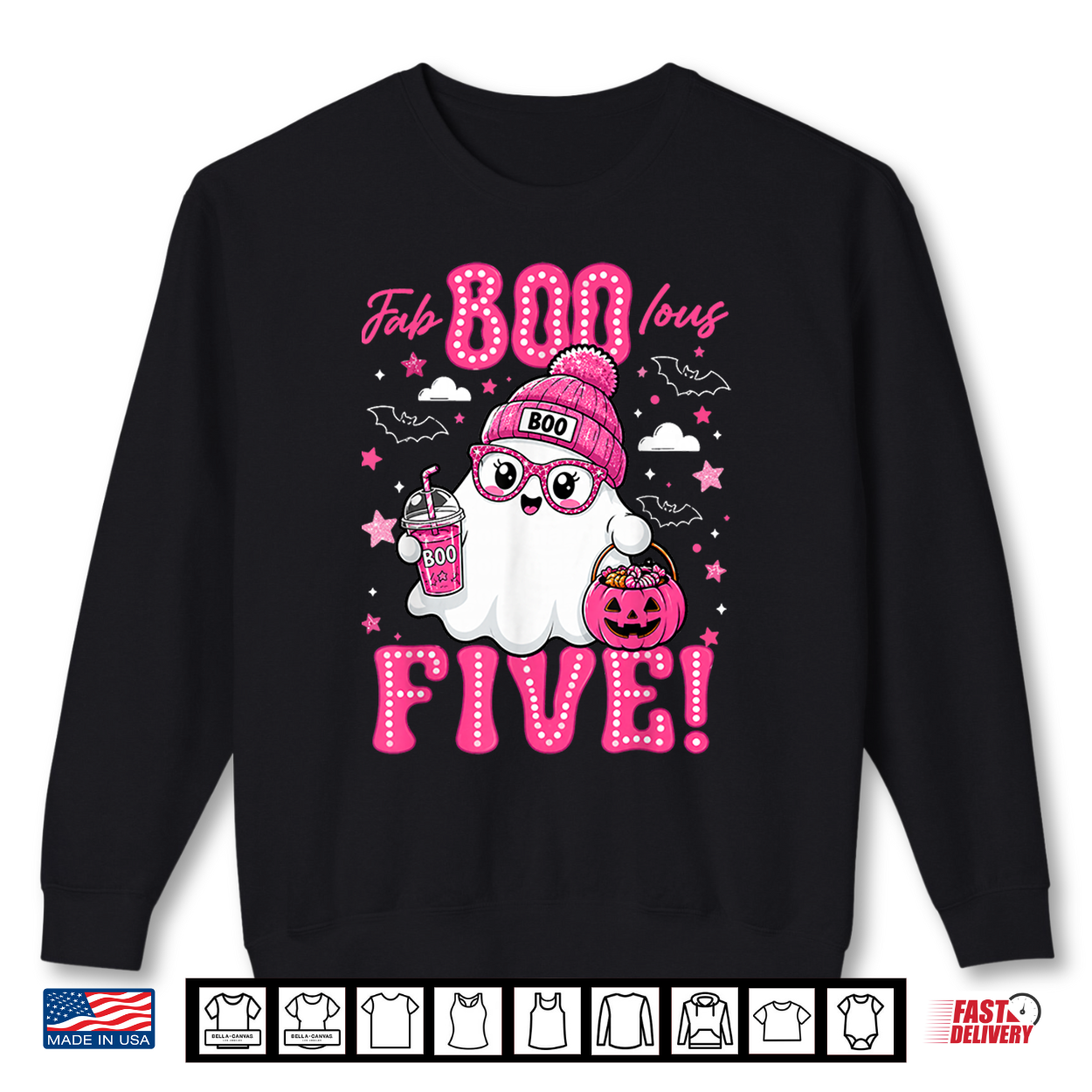 Fab Boo Lous Five Cute Halloween 5Th Birthday Girl Shirt Fab Boo Lous Five Cute Halloween 5Th Birthday Girl Shirt