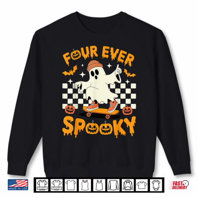 Sweatshirt Four Ever Spooky Boys Halloween 4th Birthday Party Costume Shirt