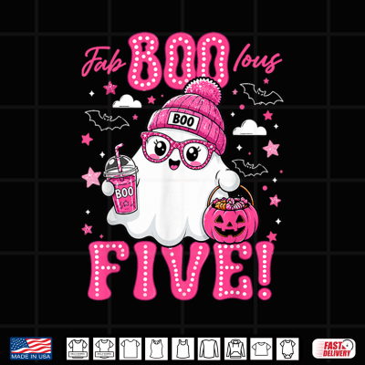 Fab Boo Lous Five Cute Halloween 5Th Birthday Girl Shirt 4 Design Fab Boo Lous Five Cute Halloween 5th Birthday Girl Shirt