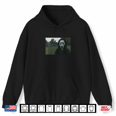 Hoodie Ghost Face Blowing Bubbles Funny Halloween Meme Shirt