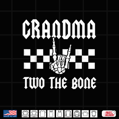 Design Grandma Two The Bone Skeleton Hand 2nd Birthday Boy Girl Shirt