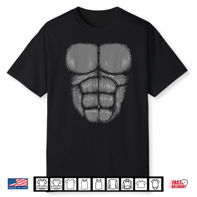 Halloween Funny Gorilla Monkey Belly Chest Costume Shirt Shirt