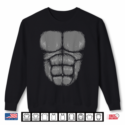 Sweatshirt Halloween Funny Gorilla Monkey Belly Chest Costume Shirt Shirt