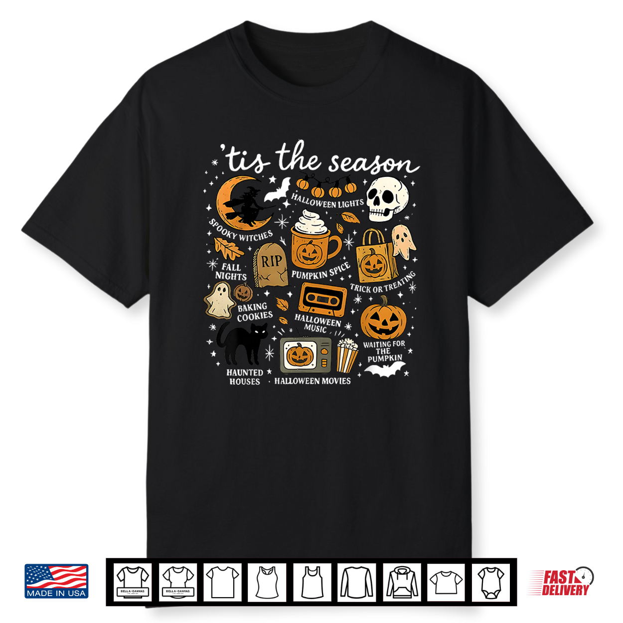 Retro Tis The Season Funny Halloween Season Fall Ghost Shirt Retro Tis The Season Funny Halloween Season Fall Ghost Shirt