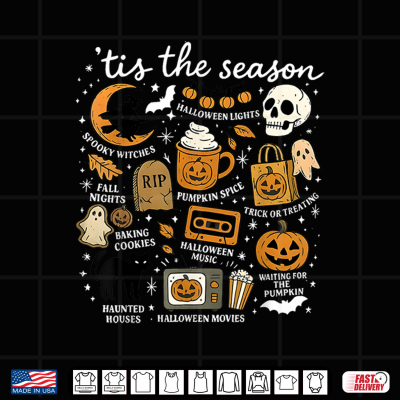 Retro Tis The Season Funny Halloween Season Fall Ghost Shirt 4 Design Retro Tis The Season Funny Halloween Season Fall Ghost Shirt