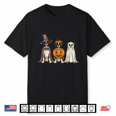 Spooky Ghost Boxer Dog Lover Pumpkin Halloween Shirt