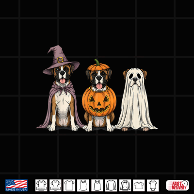 Design Spooky Ghost Boxer Dog Lover Pumpkin Halloween Shirt