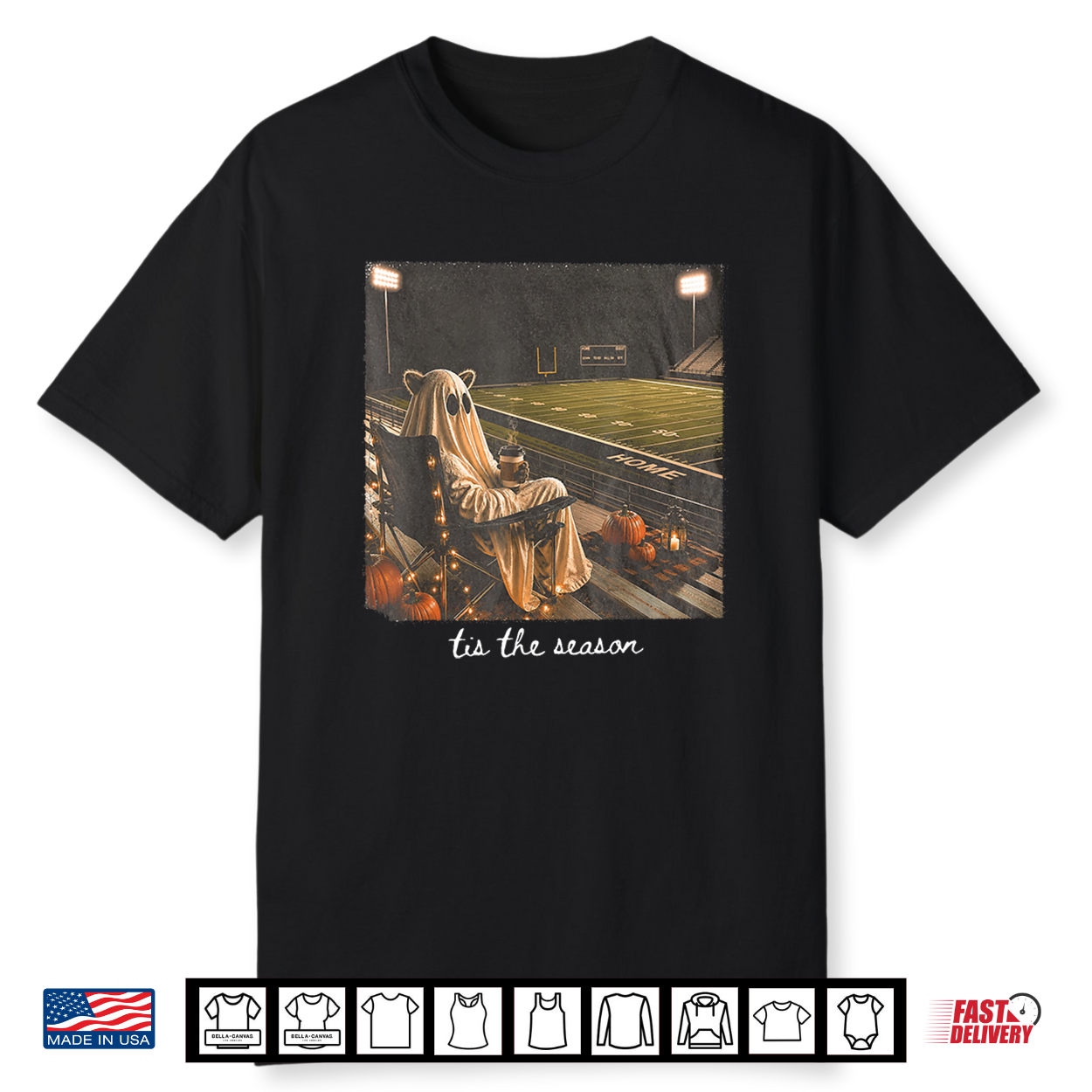 Tis The Season Football Fall Halloween Raccoon Ghost Autumn Shirt Tis The Season Football Fall Halloween Raccoon Ghost Autumn Shirt