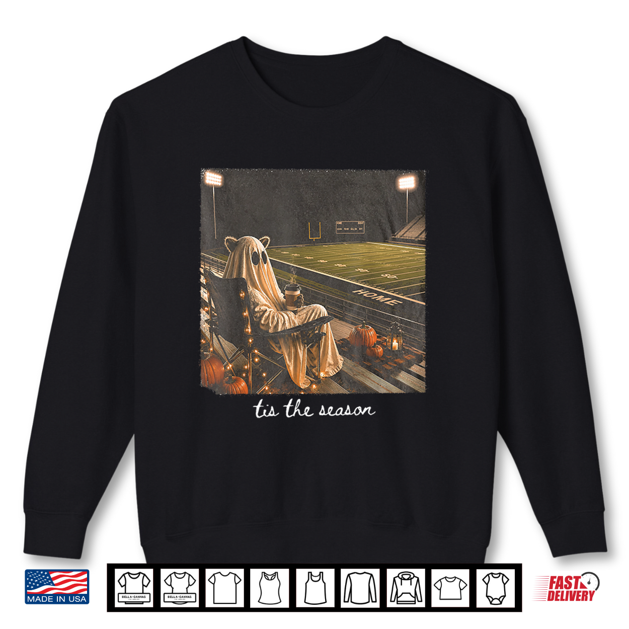 Tis The Season Football Fall Halloween Raccoon Ghost Autumn Shirt Tis The Season Football Fall Halloween Raccoon Ghost Autumn Shirt
