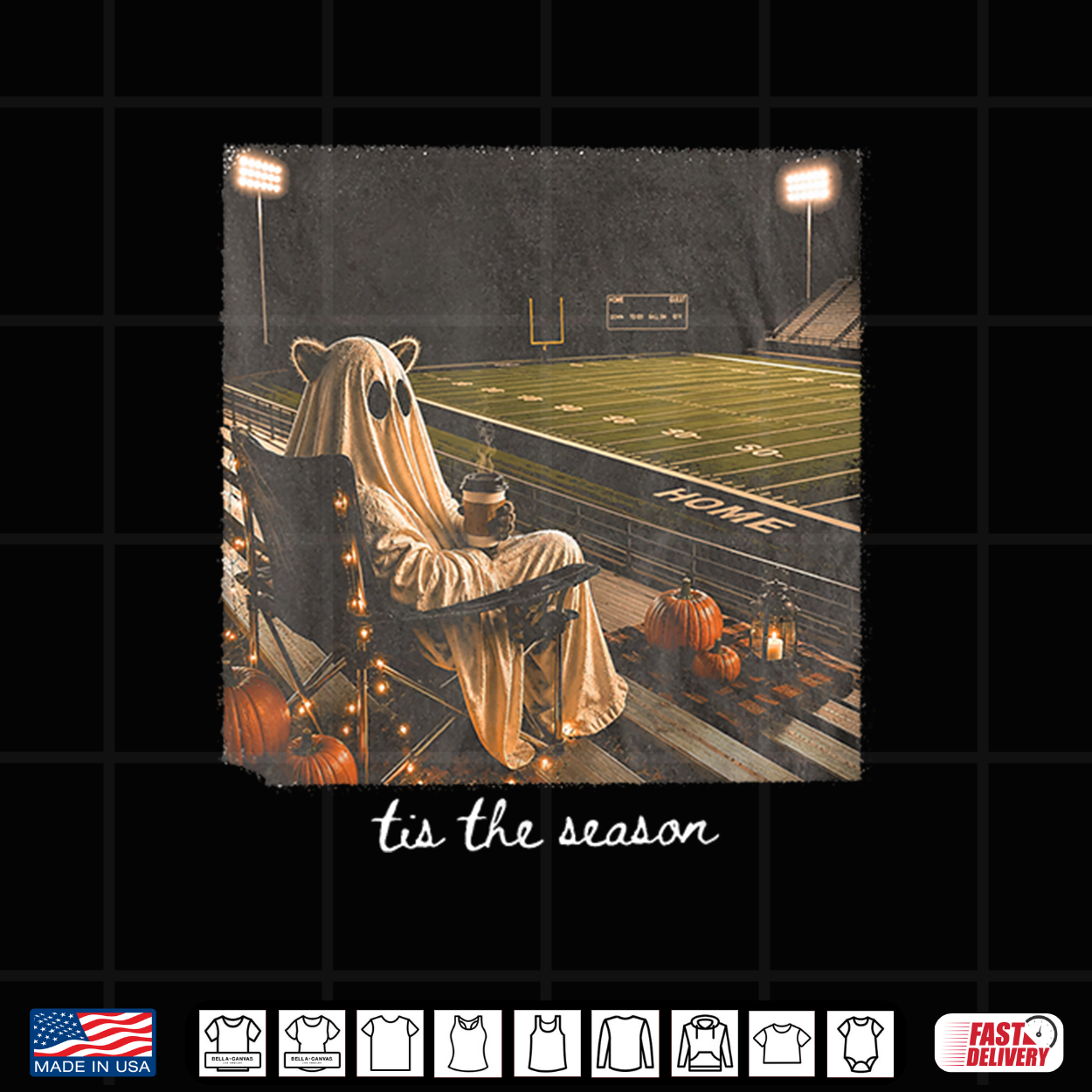 Tis The Season Football Fall Halloween Raccoon Ghost Autumn Shirt Tis The Season Football Fall Halloween Raccoon Ghost Autumn Shirt
