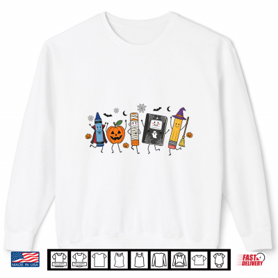 Back To School Halloween Teacher Spooky School Supplies Shirt 2 Sweatshirt Back To School Halloween Teacher Spooky School Supplies Shirt
