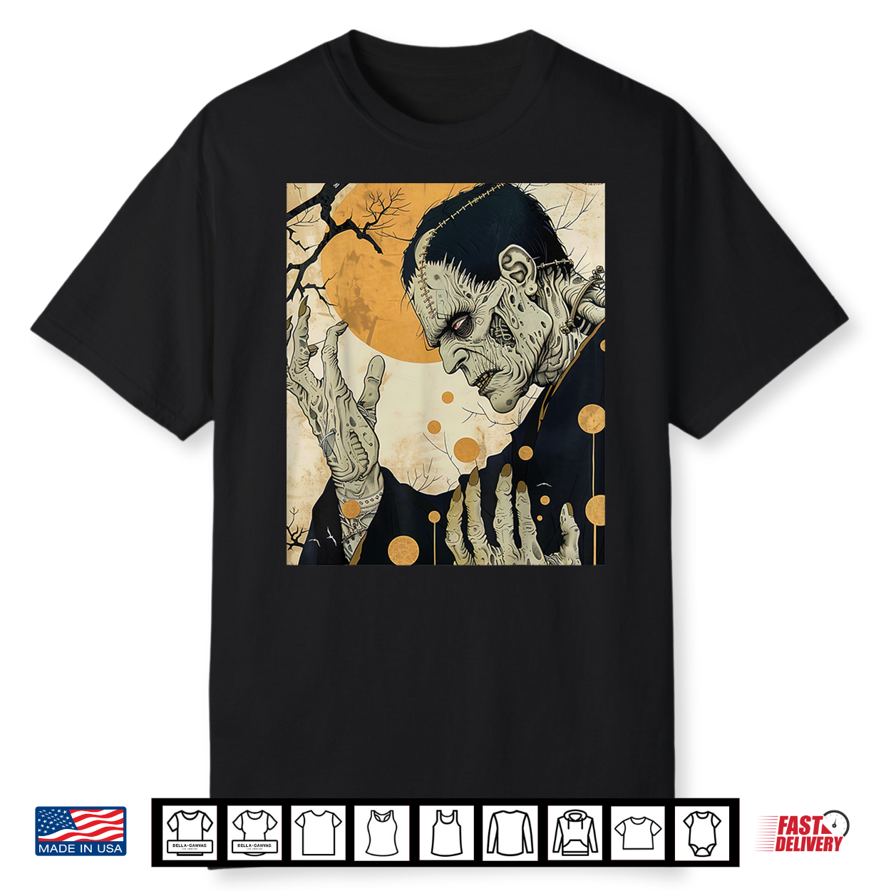 Frankenstein Horror Halloween Retro Vintage Shirt