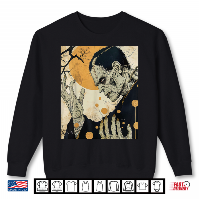 Sweatshirt Frankenstein Horror Halloween Retro Vintage Shirt