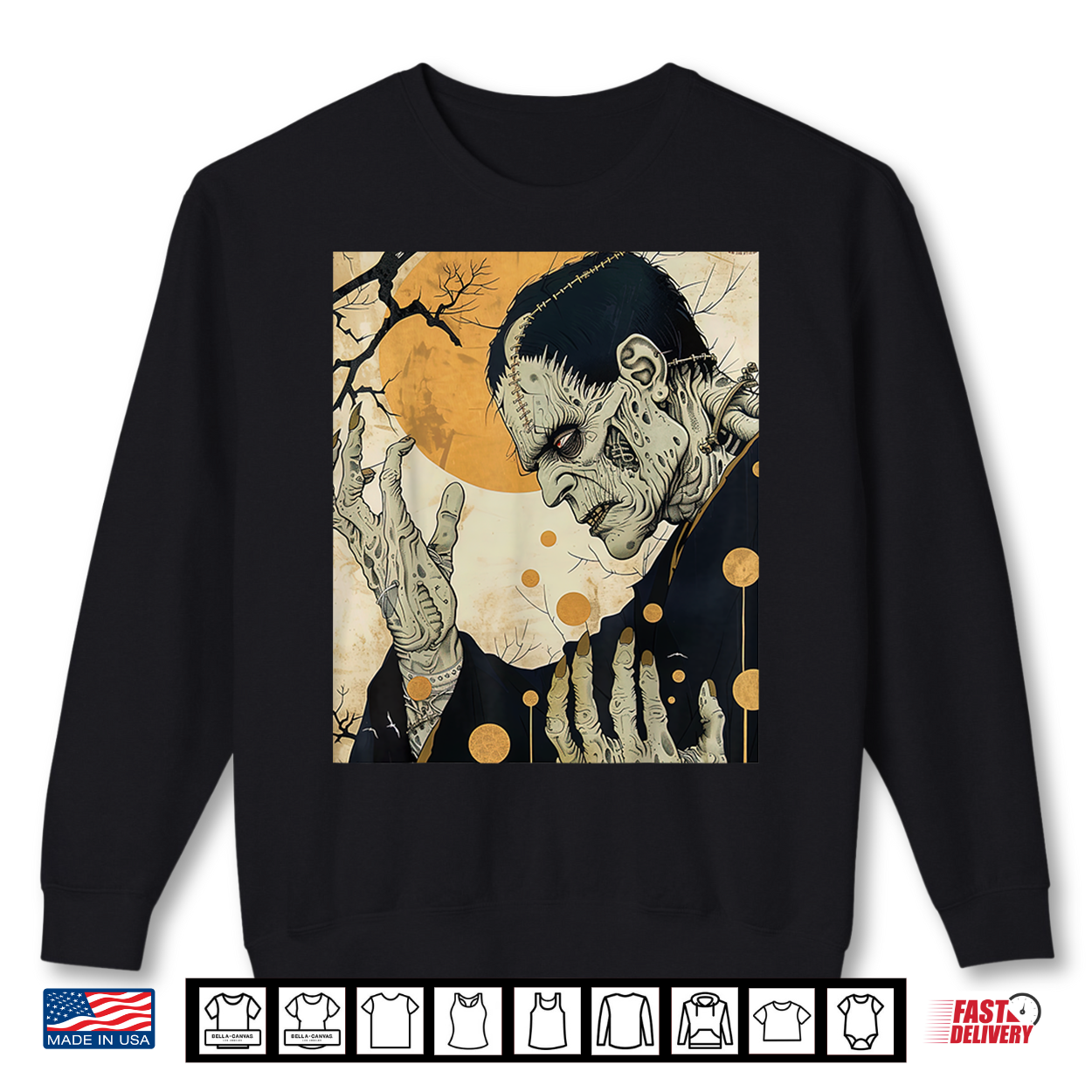 Frankenstein Horror Halloween Retro Vintage Shirt