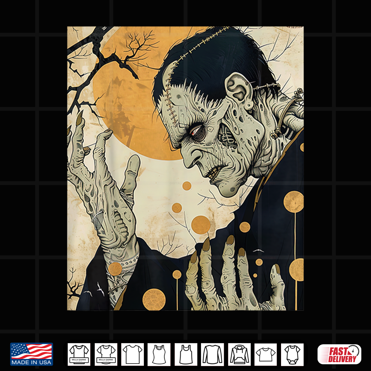 Frankenstein Horror Halloween Retro Vintage Shirt