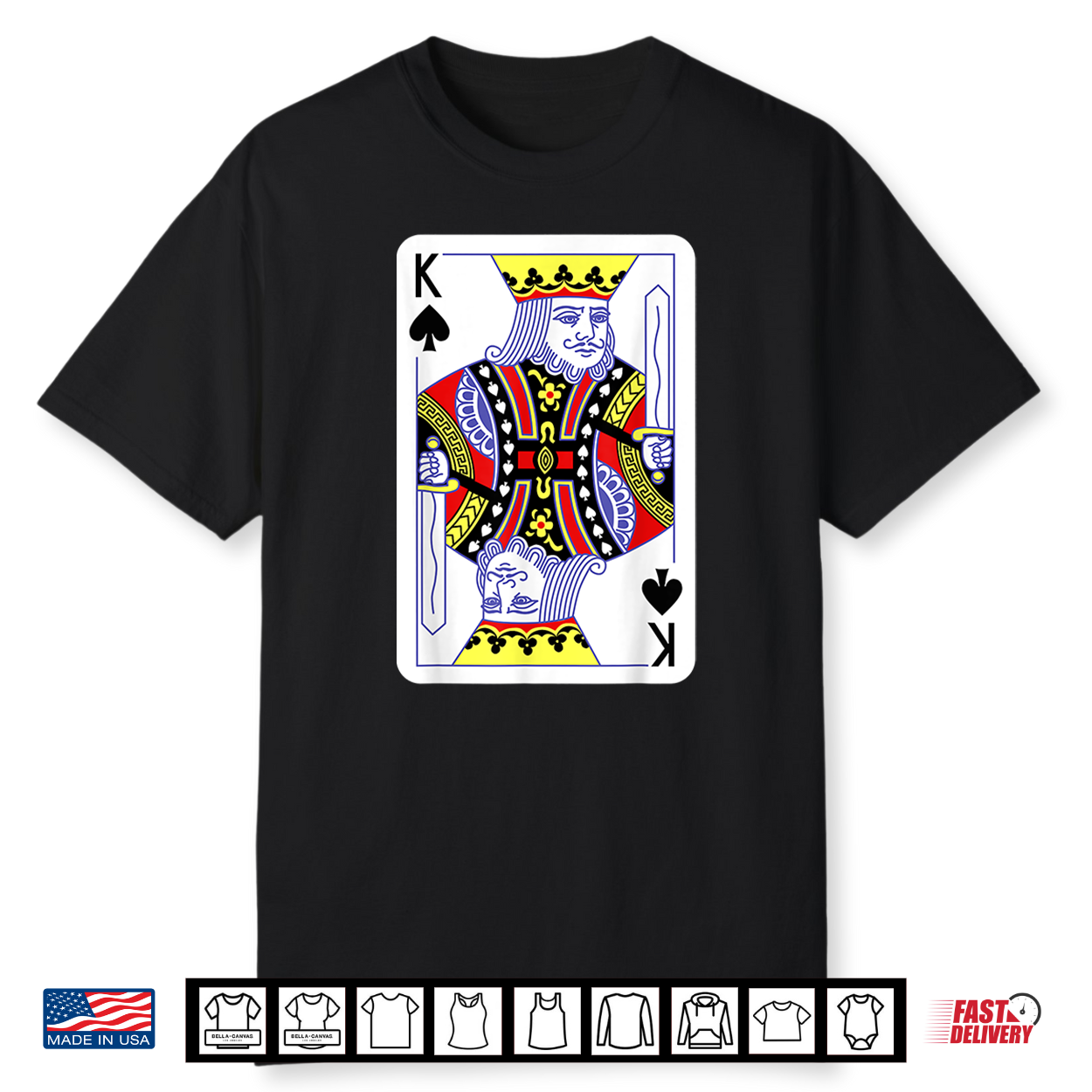 King Of Spades Playing Cards Halloween Costume Casino Easy Shirt King Of Spades Playing Cards Halloween Costume Casino Easy Shirt