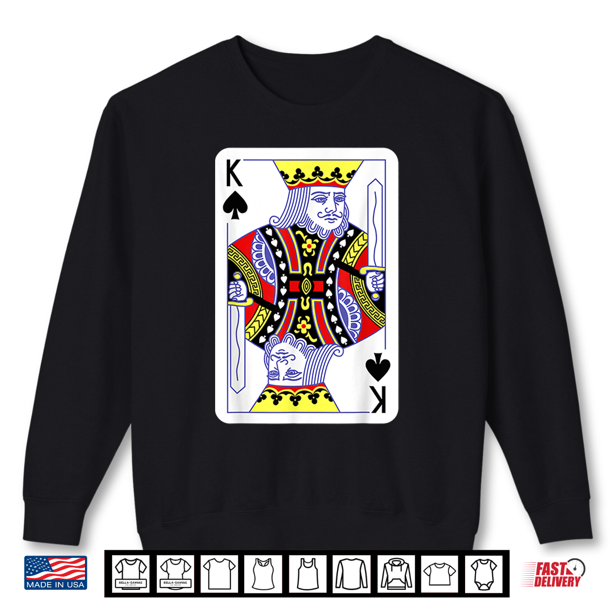 King Of Spades Playing Cards Halloween Costume Casino Easy Shirt King Of Spades Playing Cards Halloween Costume Casino Easy Shirt