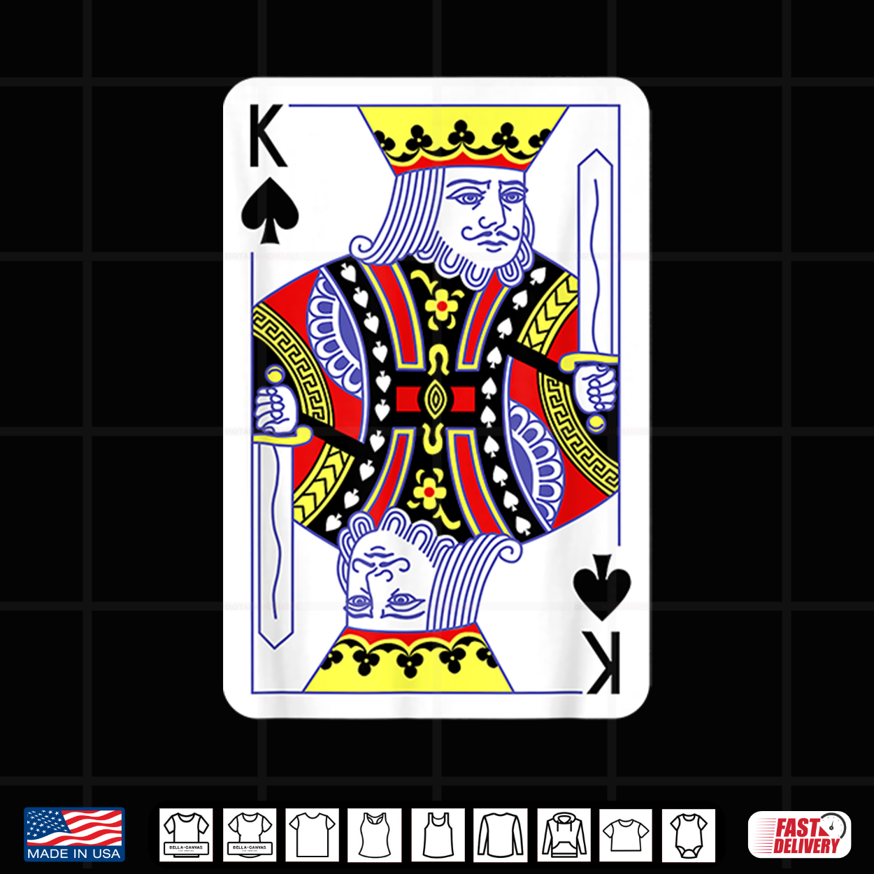 King Of Spades Playing Cards Halloween Costume Casino Easy Shirt King Of Spades Playing Cards Halloween Costume Casino Easy Shirt