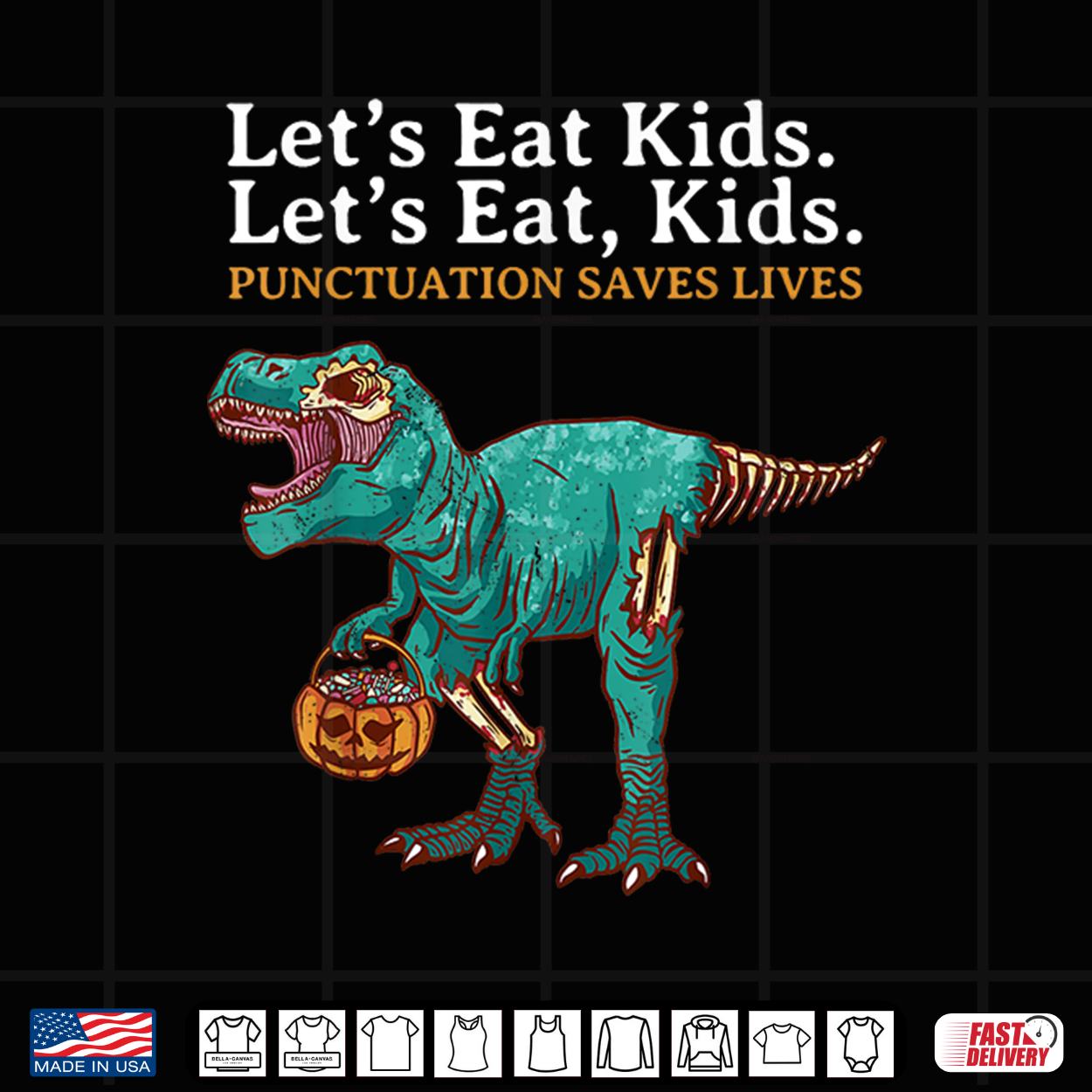 Lets Eat Kids Dinosaur Zombie Trick Treat Dinosaur English Shirt Lets Eat Kids Dinosaur Zombie Trick Treat Dinosaur English Shirt