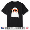 Nerdy Ghost Cute Orange Glasses Halloween Hipster Funny Shirt