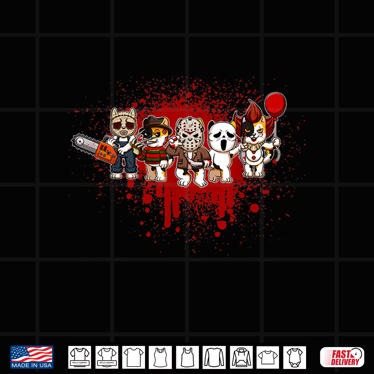 My Little Horror Crew Halloween Calico Cat Shirt