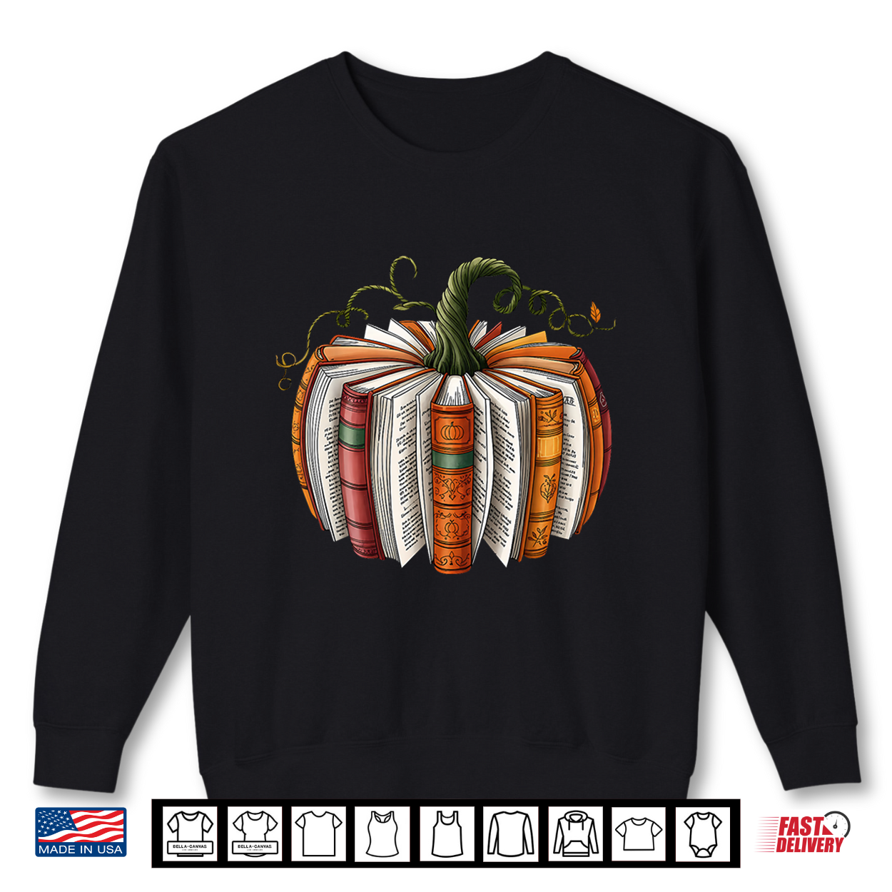 Retro Funny Fall Book Pumpkin Witch Bookworms Librarians Shirt