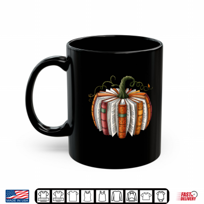 Mug Retro Funny Fall Book Pumpkin Witch Bookworms Librarians Shirt