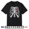 Skeleton Heart Rib Cage X Ray Adult Kids Funny Halloween Shirt