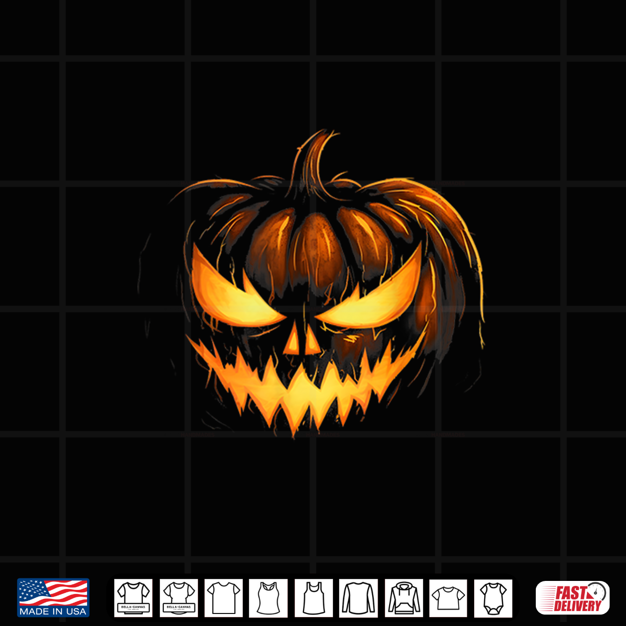Scary Carved Pumpkin Face Jack O Lantern Halloween Costume Shirt
