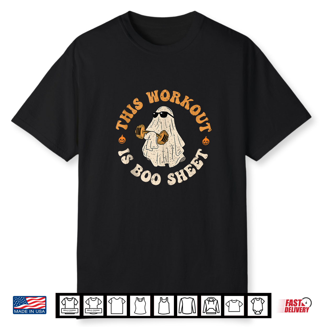 This Workout Is Boo Sheet Gym Fitness Funny Ghost Halloween Shirt