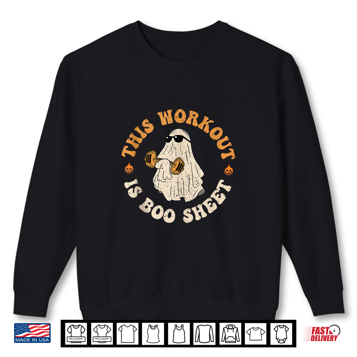 This Workout Is Boo Sheet Gym Fitness Funny Ghost Halloween Shirt