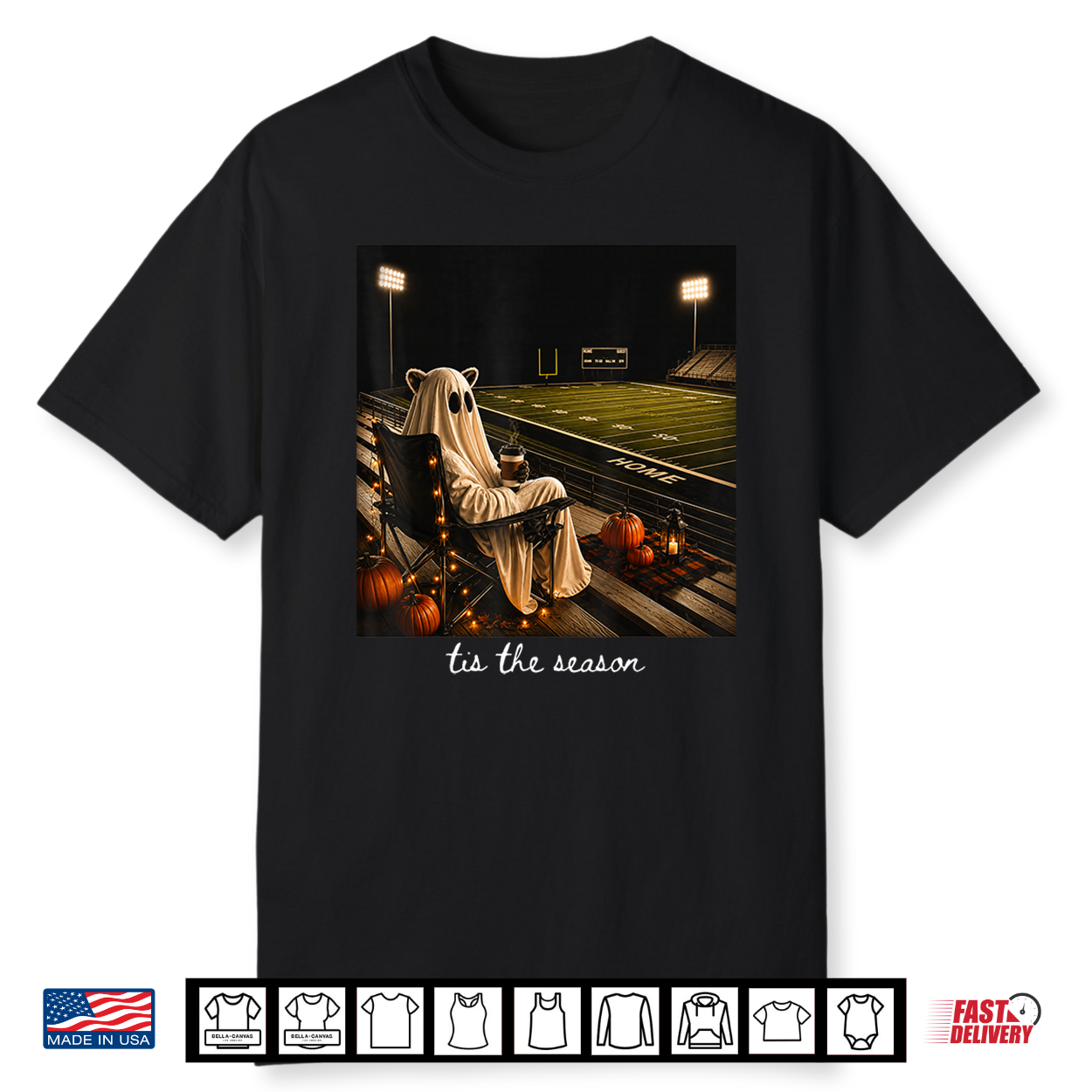 Tis The Season Football Raccoon Ghost Halloween Fall Autumn Shirt Tis The Season Football Raccoon Ghost Halloween Fall Autumn Shirt