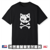 Vintage Pirate Cat Kitten Halloween Skull Cross Bones Shirt