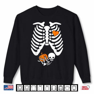 Sweatshirt Women Skeleton Shirts Pregnancy Announcement Mom Halloween Shirt
