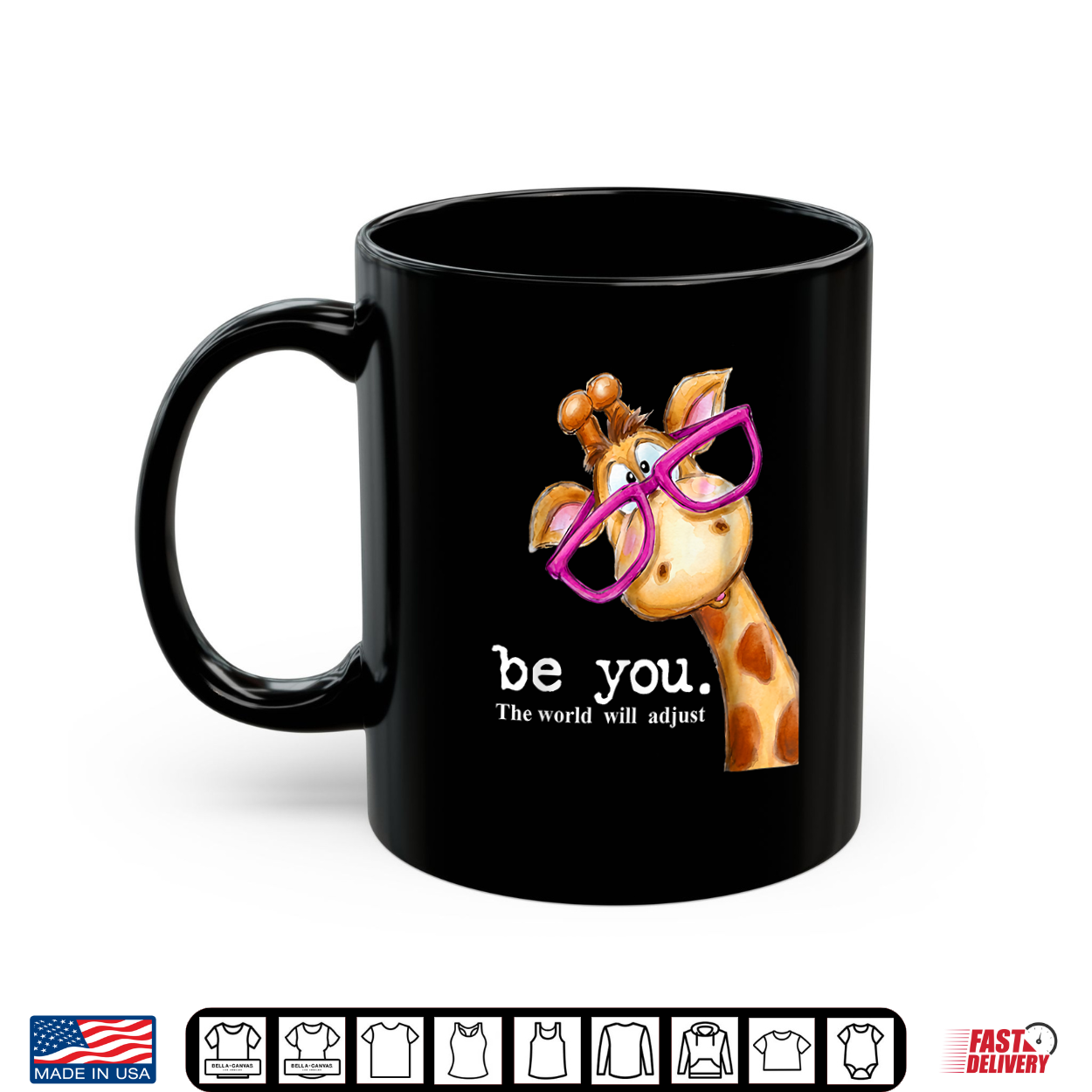 Be You The World Will Adjust Cute Giraffe With Glasses Shirt Be You The World Will Adjust Cute Giraffe With Glasses Shirt