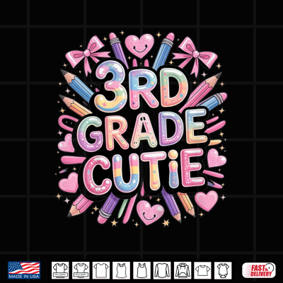 Design 3rd Grade Cutie Third Grade Back To School First Day Shirt 1