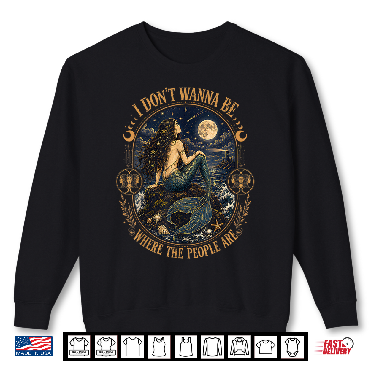 I Don’T Wanna Be Where The People Are Gothic Mermaid Shirt