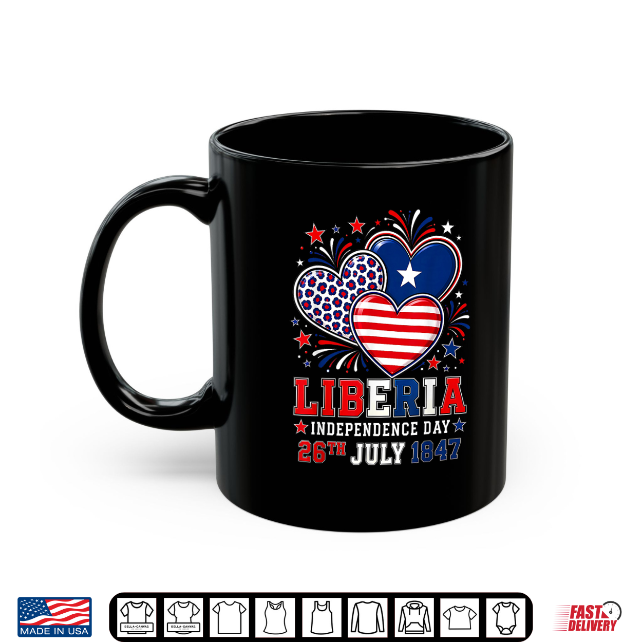 Liberia Independence Day 1847 Patriotic Heart Liberian Flag Shirt