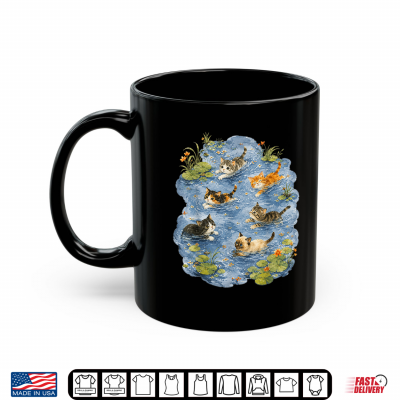 Mug Swimming Cats In Pond Animal Nature Wildlife Shirt 1