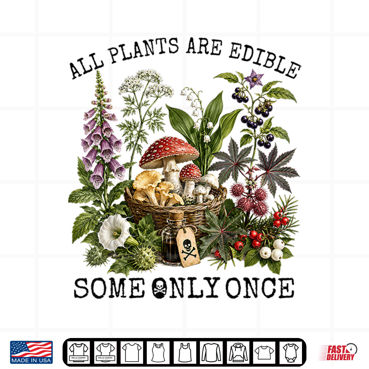 All Plants Are Edible Some Only Once Botany Gardening Shirt