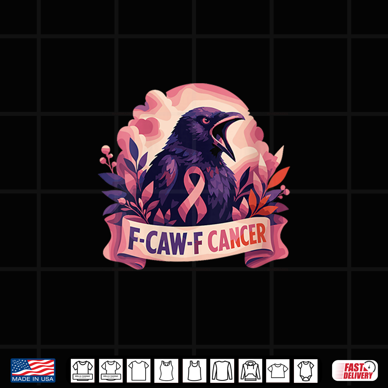 F Caw F Breast Cancer Awareness Crow Raven Meme Shirt