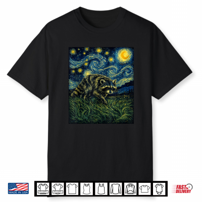 Jimothy Van Gogh Starry Night Raccoon Shirt