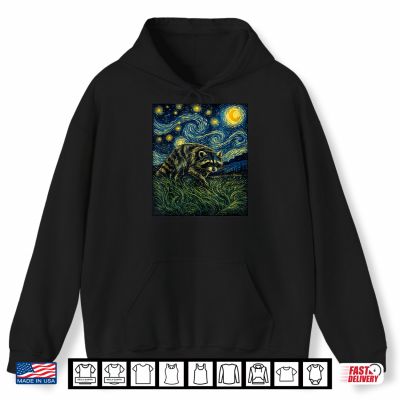 Hoodie Jimothy Van Gogh Starry Night Raccoon Shirt