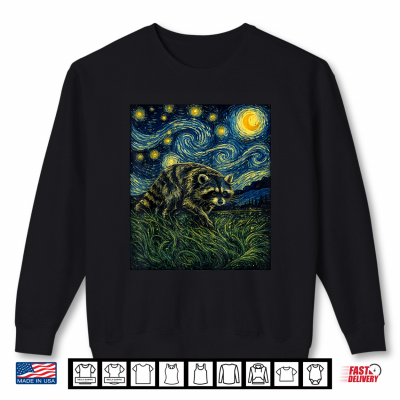 Sweatshirt Jimothy Van Gogh Starry Night Raccoon Shirt