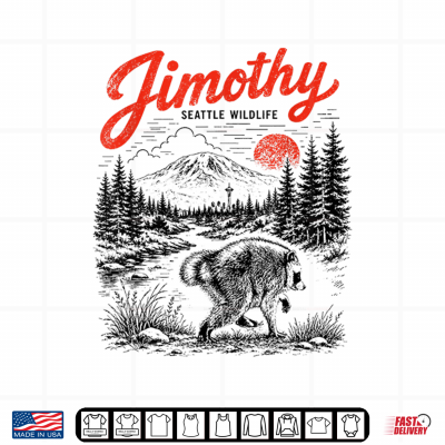 Design Jimothy Seattle Wildlife Raccoon Mountain Adventure Shirt