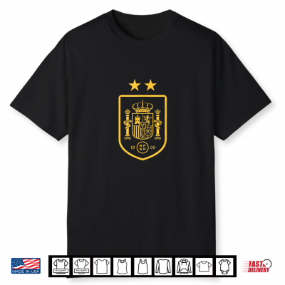 Officially Licensed Spain National Soccer Team Crest 2 Star Shirt