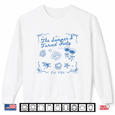 Sweatshirt Summer I Turned Forty 40th Birthday Seashell Coastal Beach Shirt