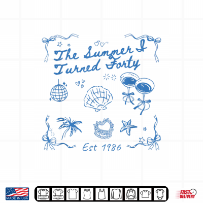 Design Summer I Turned Forty 40th Birthday Seashell Coastal Beach Shirt