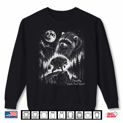 Vintage Jimothy Raccoon Seattle Feral Legend Retro Moon Shirt 2 Sweatshirt Vintage Jimothy Raccoon Seattle Feral Legend Retro Moon Shirt
